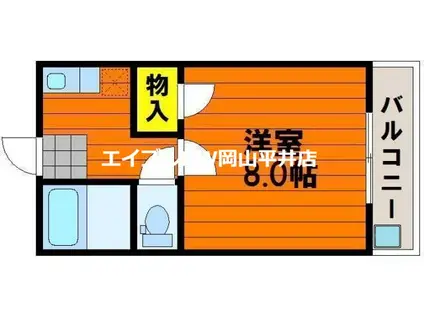 ラ・パルテール当新田(1K/2階)の間取り写真