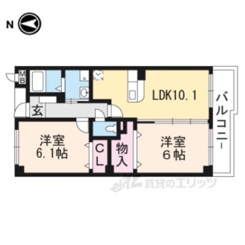 アンジュ(2LDK/1階)の間取り写真