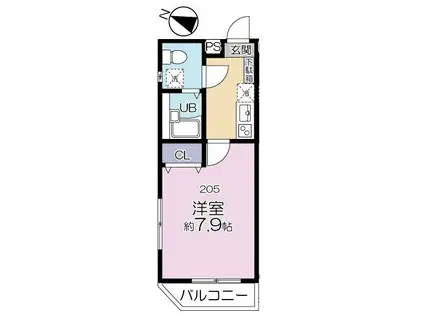 グランシャレー青砥(1K/2階)の間取り写真