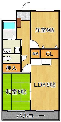 ルネッサンス宮ノ尾I(2DK/3階)の間取り写真