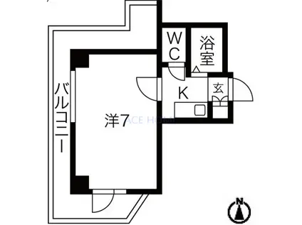 ドミール堺筋本町(1K/6階)の間取り写真