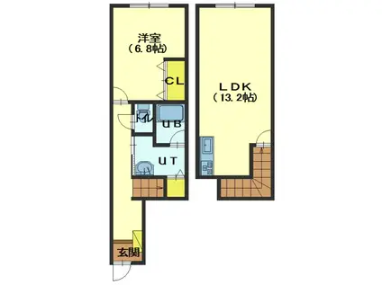 ジャスミン(1LDK/1階)の間取り写真