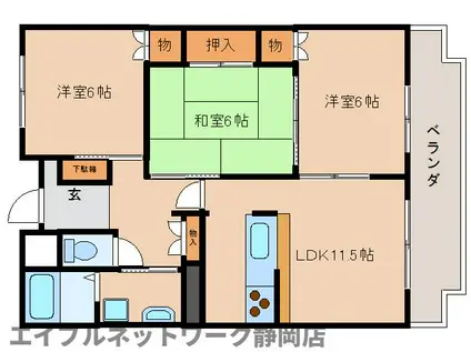 ハイレジデンスL(3LDK/3階)の間取り写真