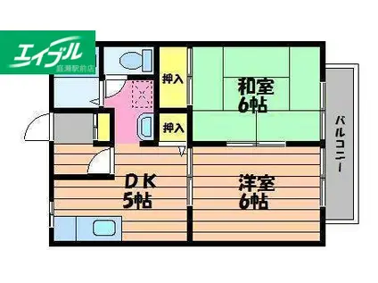 エスポワールマキ(2K/1階)の間取り写真