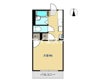 メゾンIII(1K/2階)の間取り写真