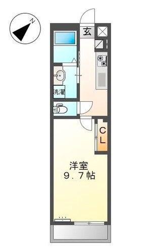 カンパニュール(1K/2階)の間取り写真