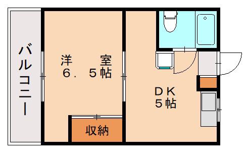 大岩ハイツ(1K/2階)の間取り写真