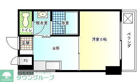 スカイハイツ東山(1K/4階)の間取り写真