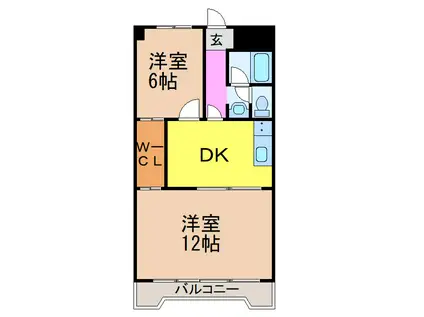 カームそうえん(2DK/2階)の間取り写真