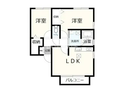 ソレイユ(2LDK/2階)の間取り写真