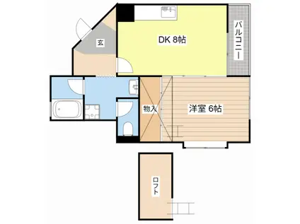 メゾンエイコー南川瀬I(1DK/2階)の間取り写真