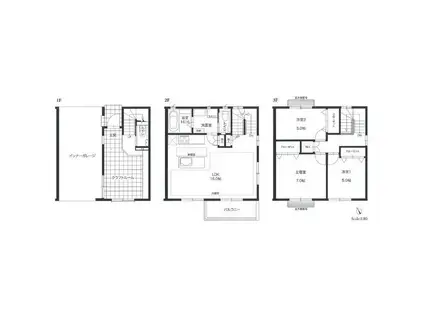 ミッドレジデ室見(3LDK/1階)の間取り写真