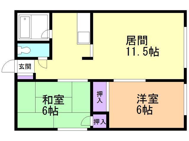第1佐藤マンション(2LDK/2階)の間取り写真