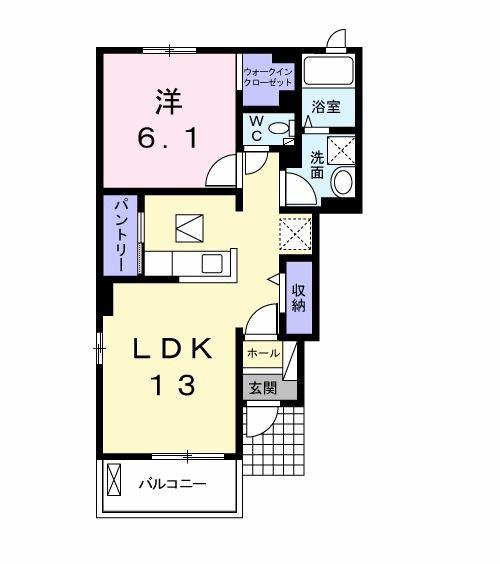 サンヴェール大芝B(1LDK/1階)の間取り写真