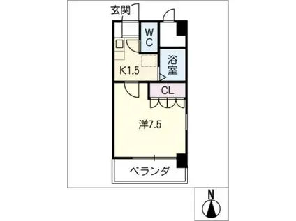 スライブ野並(1K/2階)の間取り写真