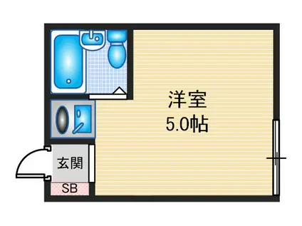 サテライト総持寺(ワンルーム/2階)の間取り写真