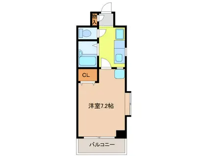 KIIOKASAN B.二番館(1K/3階)の間取り写真