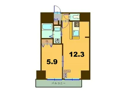 サンコート本郷通ガーデンヒルズ(1LDK/13階)の間取り写真