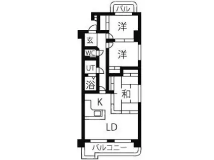 アルカディアII牧の里(3LDK/2階)の間取り写真