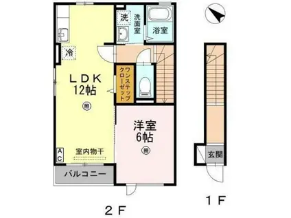 サープラス(1LDK/2階)の間取り写真