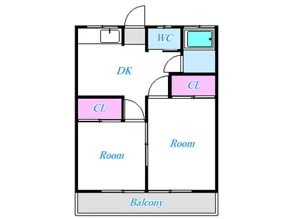 第2コーポ町田(2DK/2階)の間取り写真