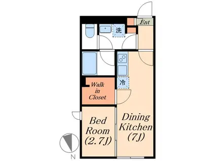 デュオメゾン千住旭町(1DK/3階)の間取り写真
