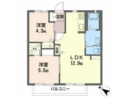 フレグランスH・M(2LDK/2階)の間取り写真