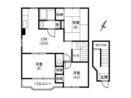 フレイジェI(3LDK/2階)の間取り写真