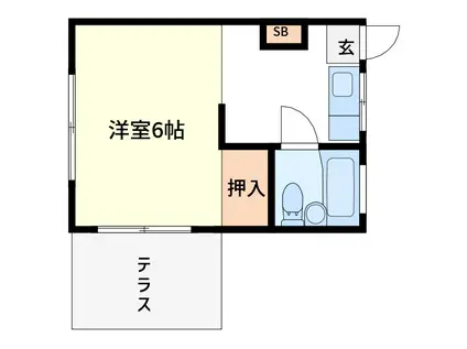 レユシール中里1(1K/1階)の間取り写真