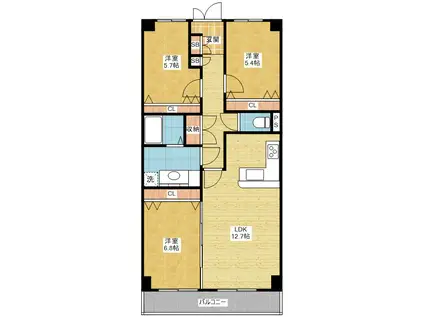 池下タワーズ(3LDK/6階)の間取り写真