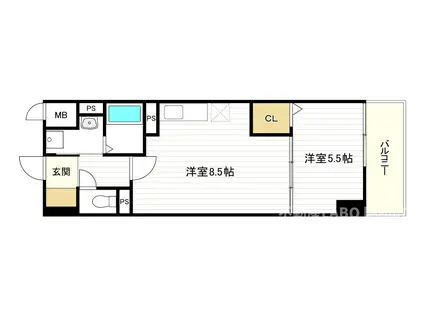 リアライズ今里南(1LDK/9階)の間取り写真