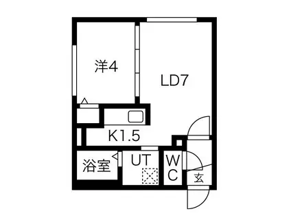 ラフィーネ栄町(1LDK/4階)の間取り写真