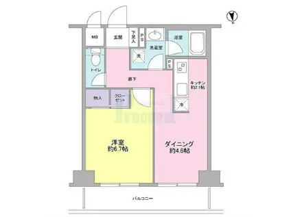 コンフォリア赤羽岩淵(1DK/5階)の間取り写真