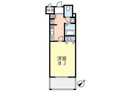 グランヴァンウエストヴィル町田(1K/6階)の間取り写真