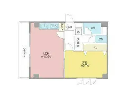 BENTURY 横井(1LDK/4階)の間取り写真