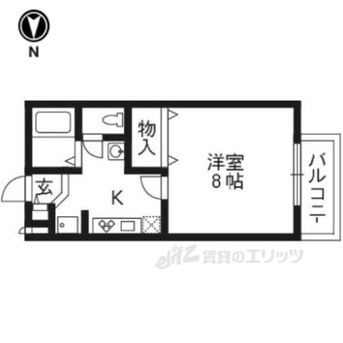 ウィルコート山崎(1K/2階)の間取り写真