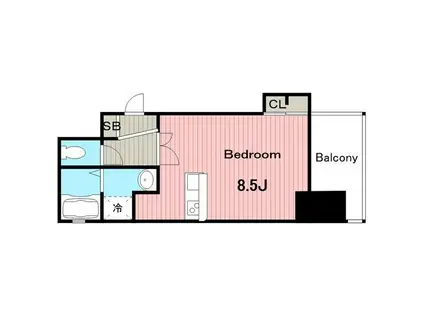 グランエターナ名古屋鶴舞(ワンルーム/13階)の間取り写真