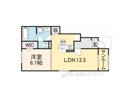 グラン・サフィールⅠ(1LDK/1階)の間取り写真