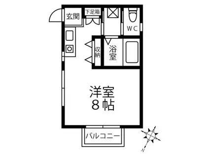 松戸アパートメント(ワンルーム/2階)の間取り写真