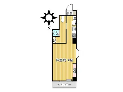 BERTH(ワンルーム/4階)の間取り写真