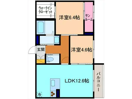 メゾンド諸江(2LDK/2階)の間取り写真