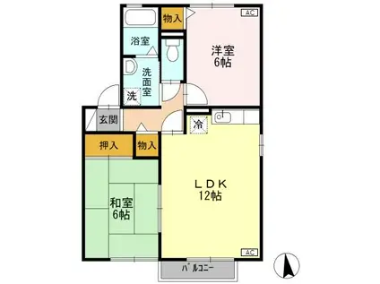 シャンパーニュM A(2LDK/2階)の間取り写真