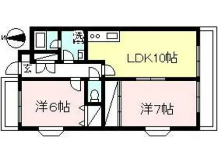 ウィン長沢(2LDK/1階)の間取り写真