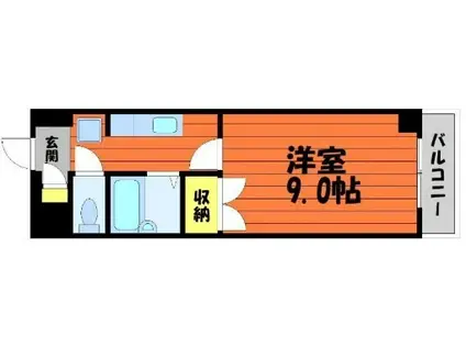 グリーンライフ倉敷(1K/4階)の間取り写真