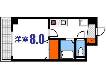 シャルマン出汐(1K/3階)の間取り写真