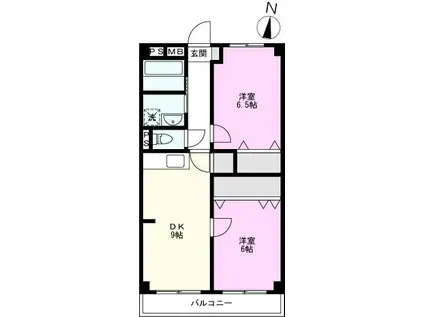 メイゾン松原(2DK/3階)の間取り写真