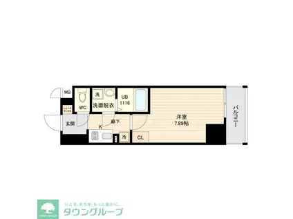 オープンブルーム品川南大井(1K/3階)の間取り写真