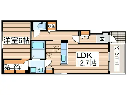 サンシャインIV(1LDK/1階)の間取り写真