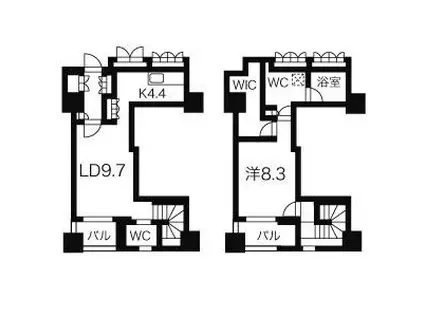 プライムメゾン大通公園(1LDK/13階)の間取り写真