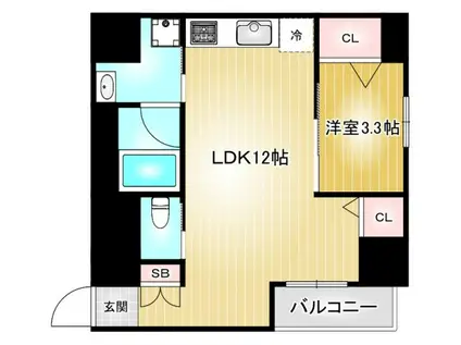 HONNMACHI BOX24(1LDK/3階)の間取り写真